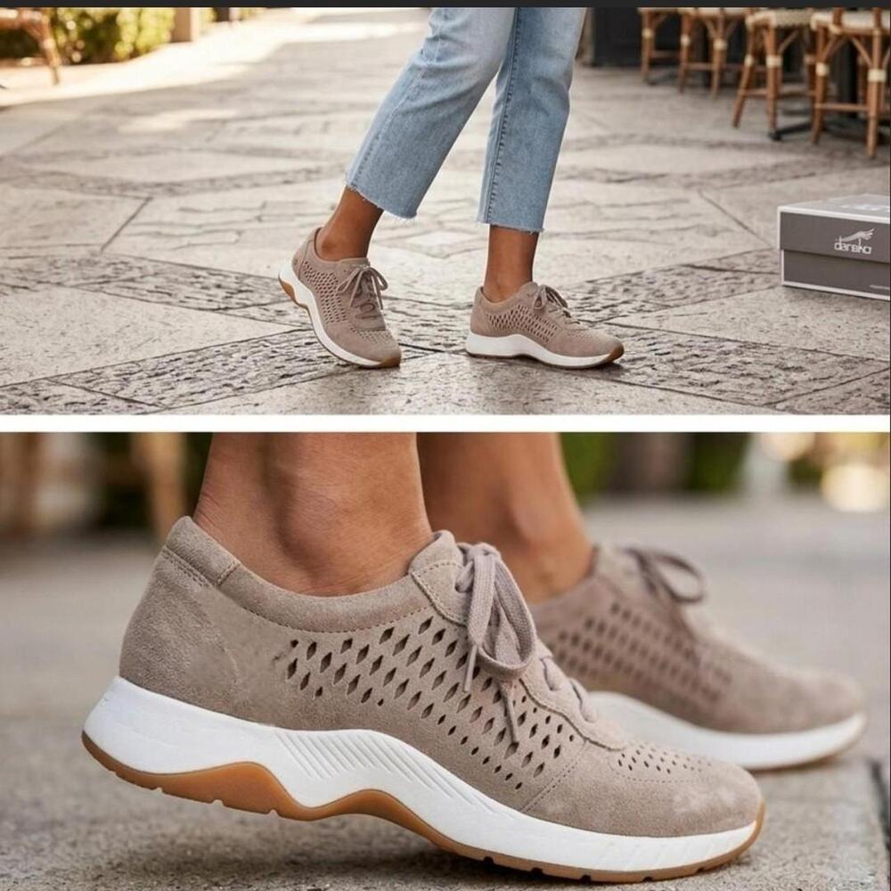 Danskoi womens sneakers in taupe